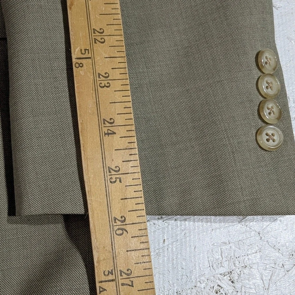 Tallia‎ Uomo Worsted Wool Jacket 44L Brown Made in USA Serra Super 110s
